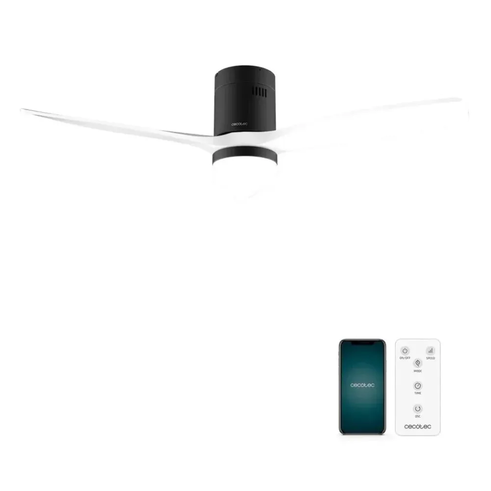 Ventilador de teto 52 Cecotec, com WiFi, luz LED, 6 velocidades, modo inverno e verão