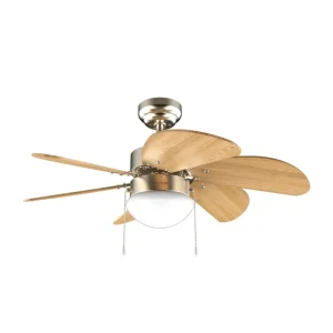Ventilador de teto 50 W com iluminação 6 pás intercambiáveis função inverno verão Cecotec