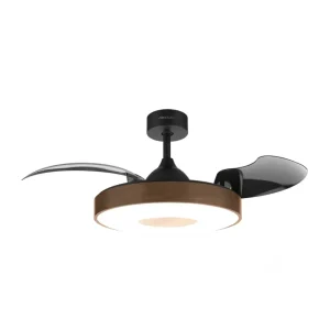 Ventilador de teto com pás retráteis e LED, motor silencioso, modo inverno verão Cecotec