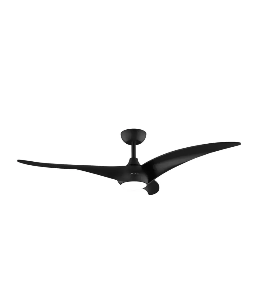 Ventilador de teto preto motor DC, luz LED, função inverno e verão, Cecotec