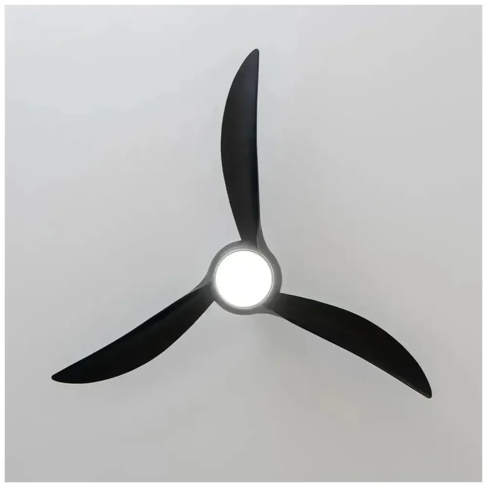 Ventilador de teto preto motor DC, luz LED, função inverno e verão, Cecotec