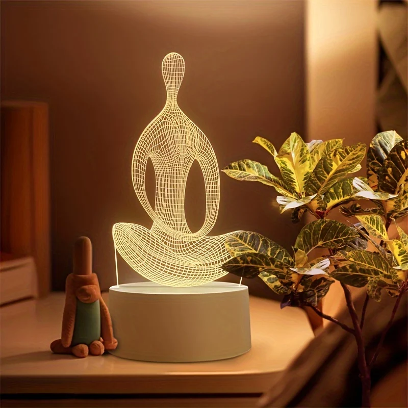 ZenLight - Candeeiro Noturno 3D de Yoga com Ligação USB