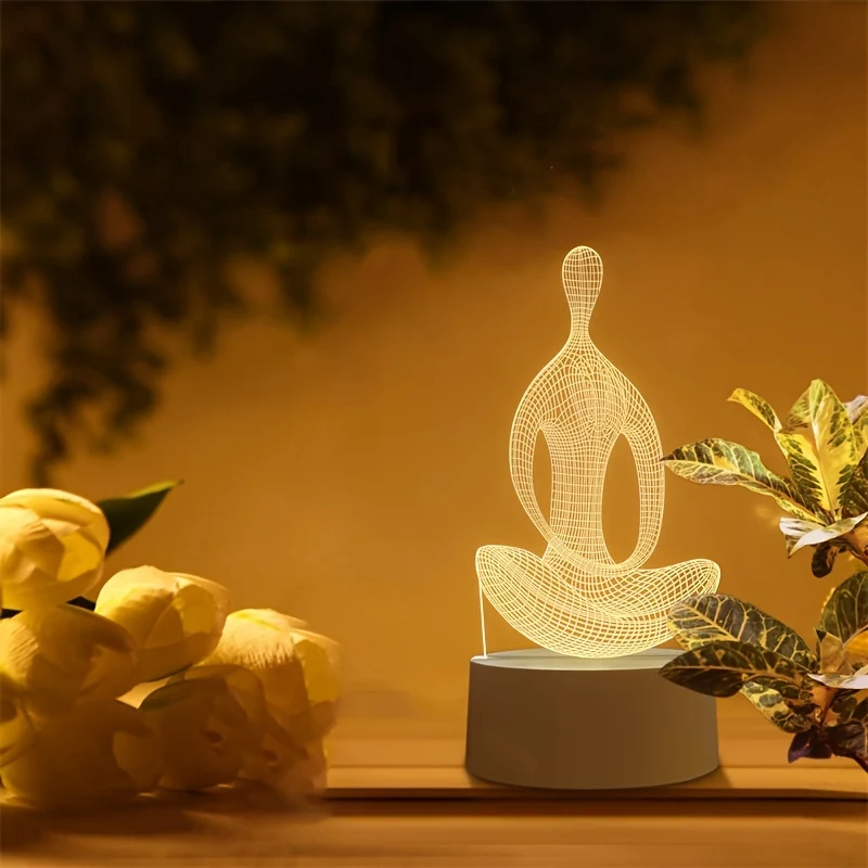 ZenLight - Candeeiro Noturno 3D de Yoga com Ligação USB