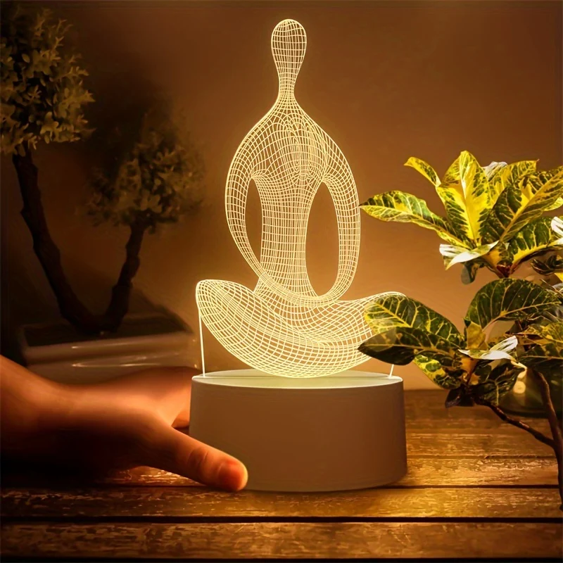 ZenLight - Candeeiro Noturno 3D de Yoga com Ligação USB