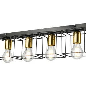 Ventilador de Teto com Luz Candeeiro de Teto Mika, Preto, 17x61x13 cm, EPIKASA