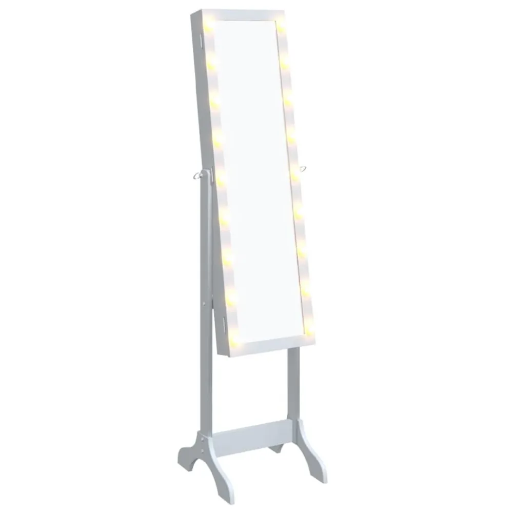 Lâmpada de Lava Espelho de pé com luzes LED 34x37x146 cm branco