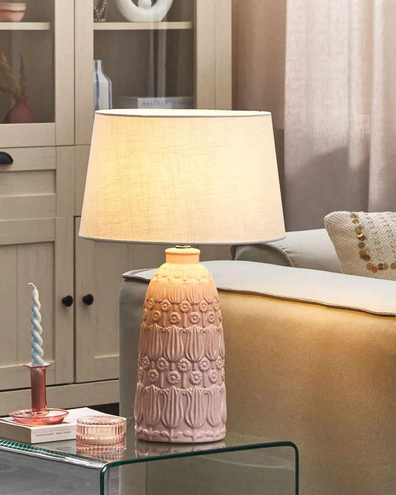 Ceramic Table Lamp Pink ZARIMA
