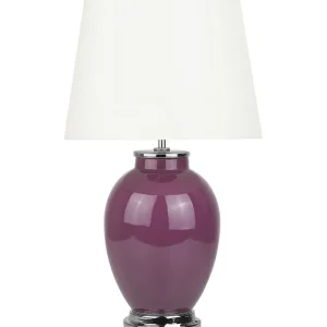 Ceramic Table Lamp Púrpura BRENTA em Vidro Opalino
