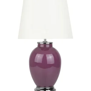 Ceramic Table Lamp Púrpura BRENTA em Vidro Opalino