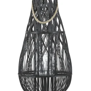 Lantern TONGA Wood Carvão com Lâmpada de Filamento