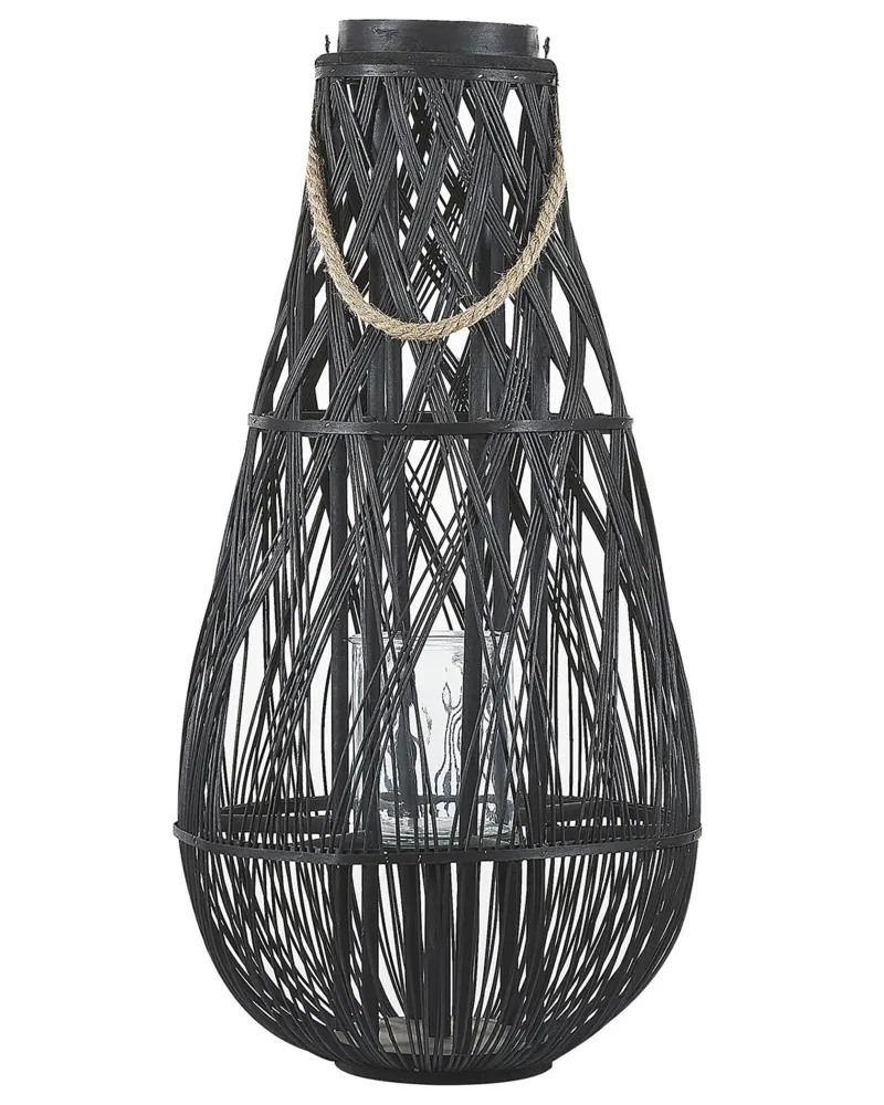 Lantern TONGA Wood Carvão com Lâmpada de Filamento