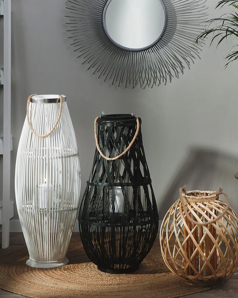 Lantern TONGA Wood Carvão com Lâmpada de Filamento