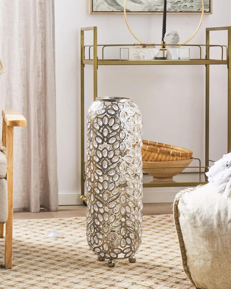 Moroccan Lantern Standing Lamp Prateado VOLTA