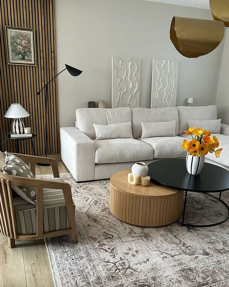 Barro Table Lamp Beige and Black LUCHETTI