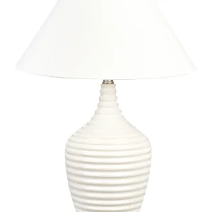 Bulbo de Vidro Fosco Ceramic Table Lamp Bege claro CELESTE