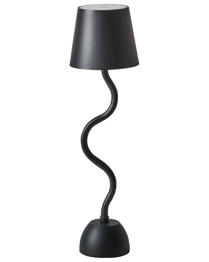 Bulbo de Vidro Fosco Wireless Metálico Table Lamp Black VOUGA