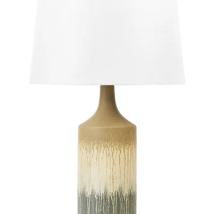Ceramic Table Lamp Beige and Grey CALVAS
