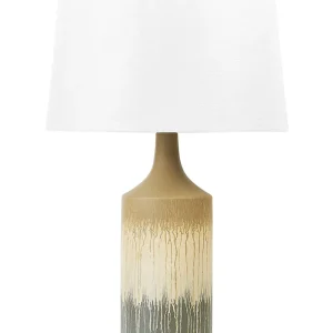 Ceramic Table Lamp Beige and Grey CALVAS