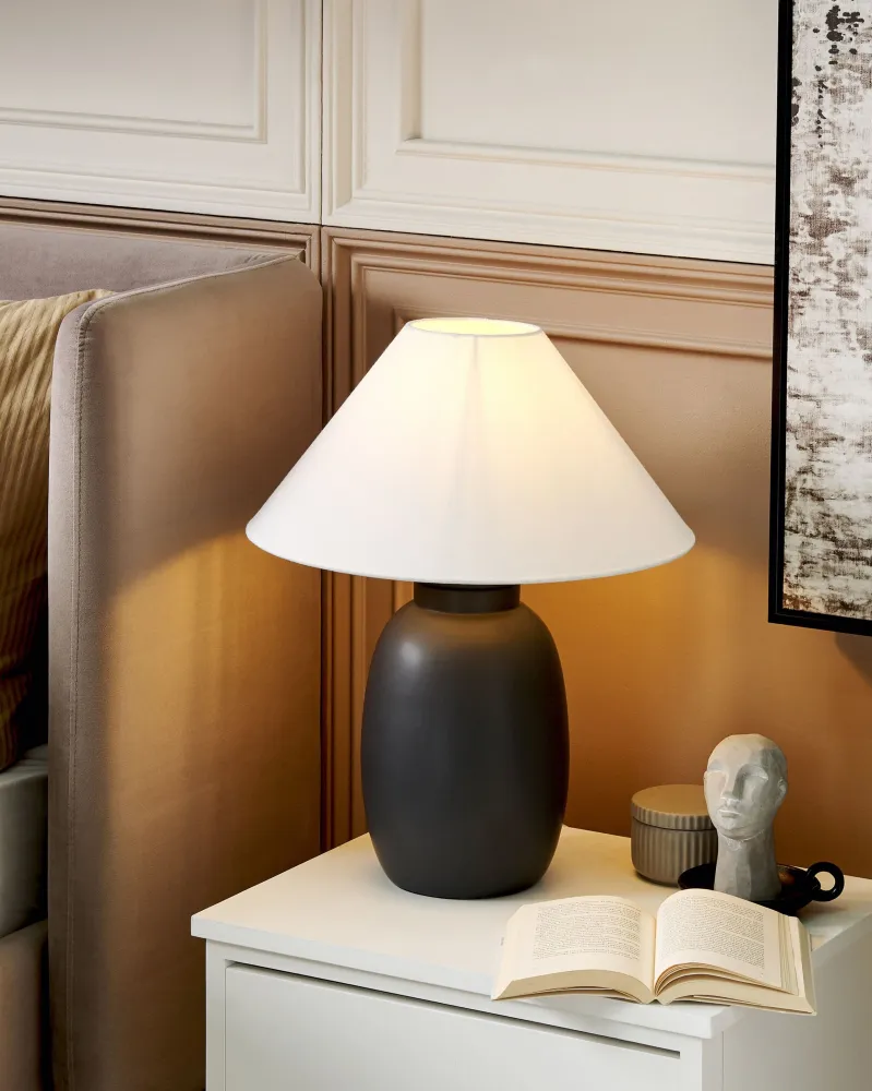Ceramic Table Lamp Black PATILLAS