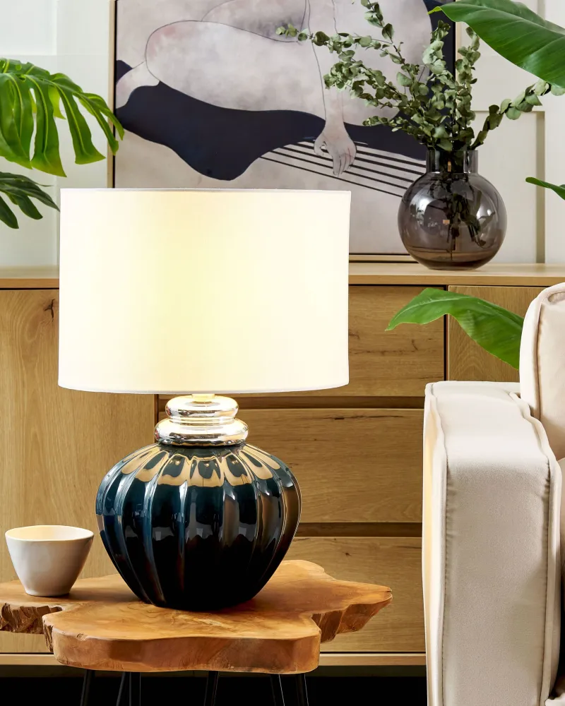 Ceramic Table Lamp Blue NERIS