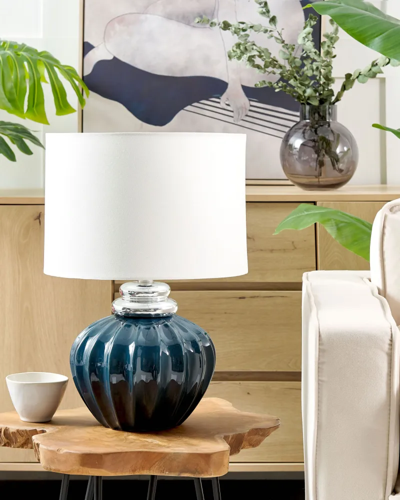Ceramic Table Lamp Blue NERIS