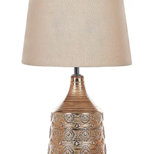 Ceramic Table Lamp Golden Brown WARI