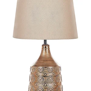 Ceramic Table Lamp Golden Brown WARI