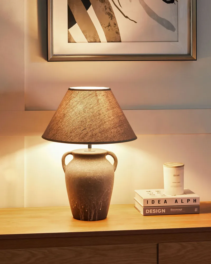 Ceramic Table Lamp Grey AGEFET