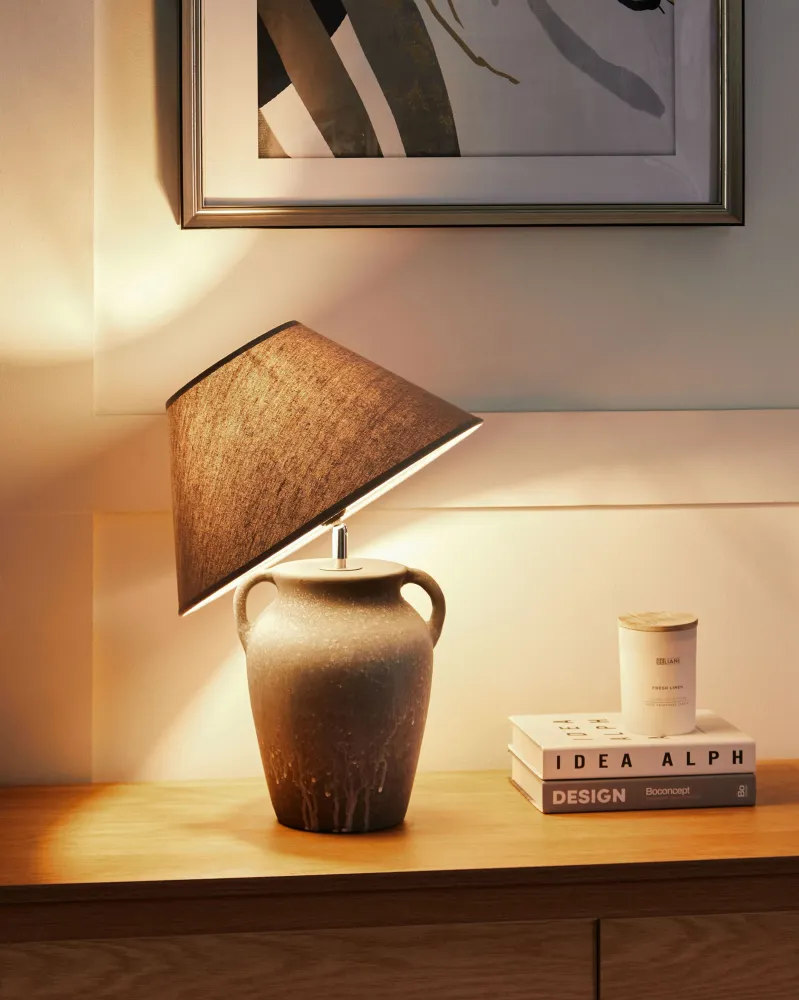 Ceramic Table Lamp Grey AGEFET