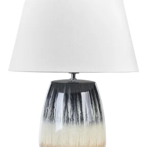 Ceramic Table Lamp Grey and Beige CIDRA