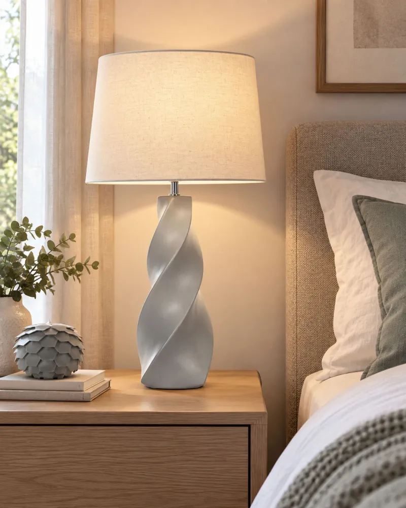 Ceramic Table Lamp Grey BELAYA