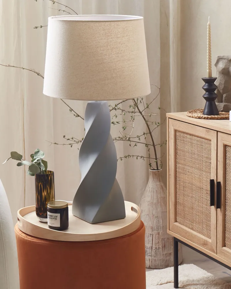 Ceramic Table Lamp Grey BELAYA
