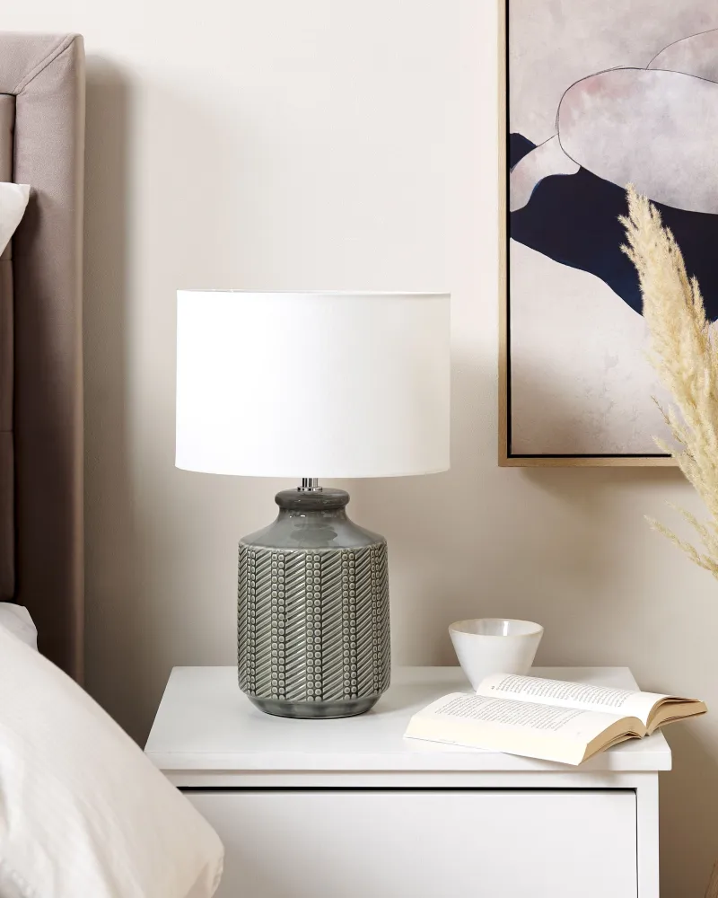 Ceramic Table Lamp Grey ESPERANCE