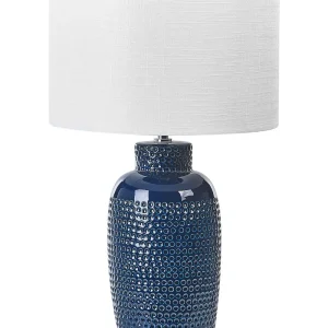 Ceramic Table Lamp Navy Blue PERLIS