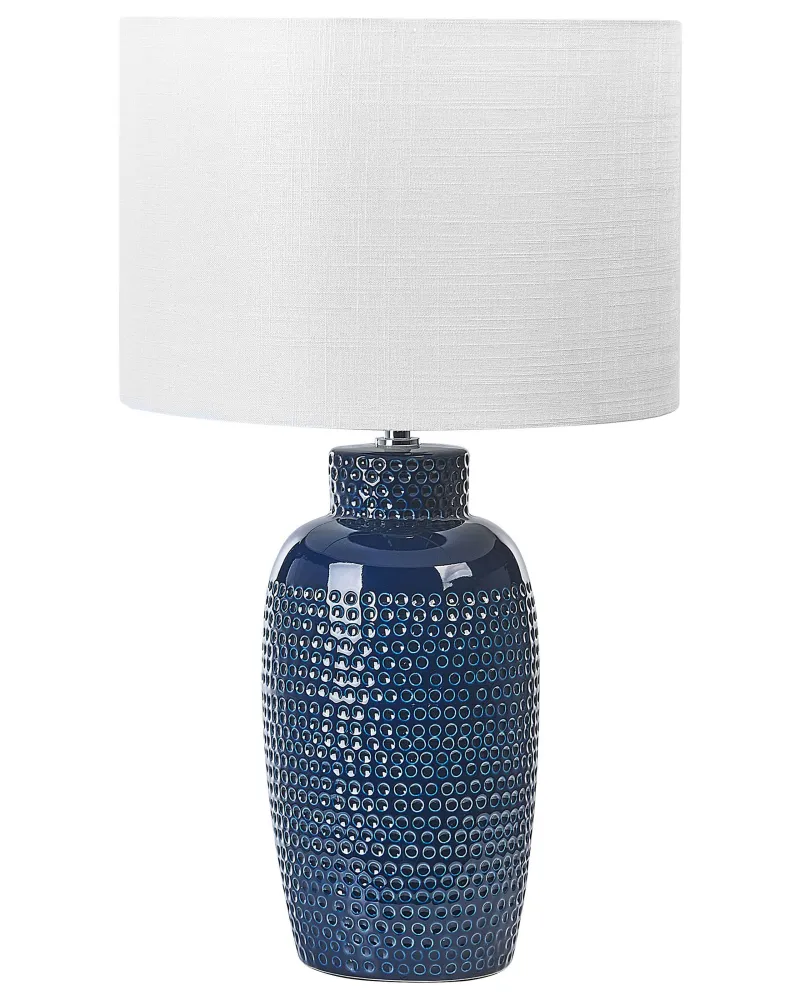 Ceramic Table Lamp Navy Blue PERLIS