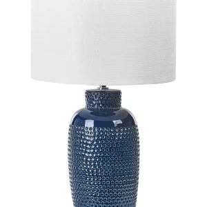 Ceramic Table Lamp Navy Blue PERLIS