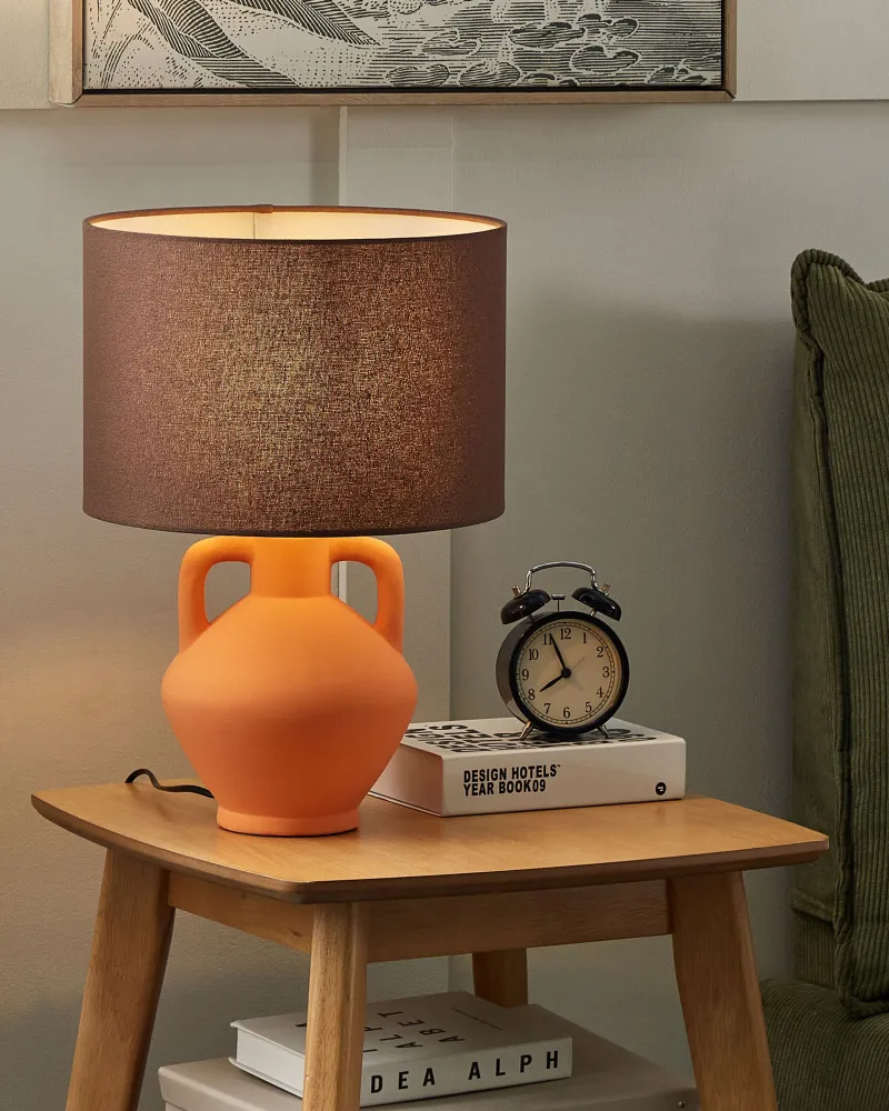 Ceramic Table Lamp Orange LABRADA