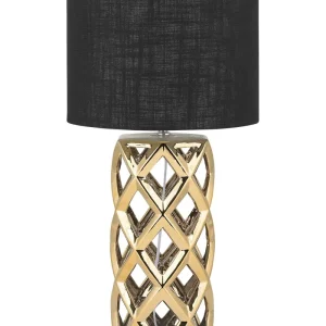 Ceramic Table Lamp Ouro Black SELJA