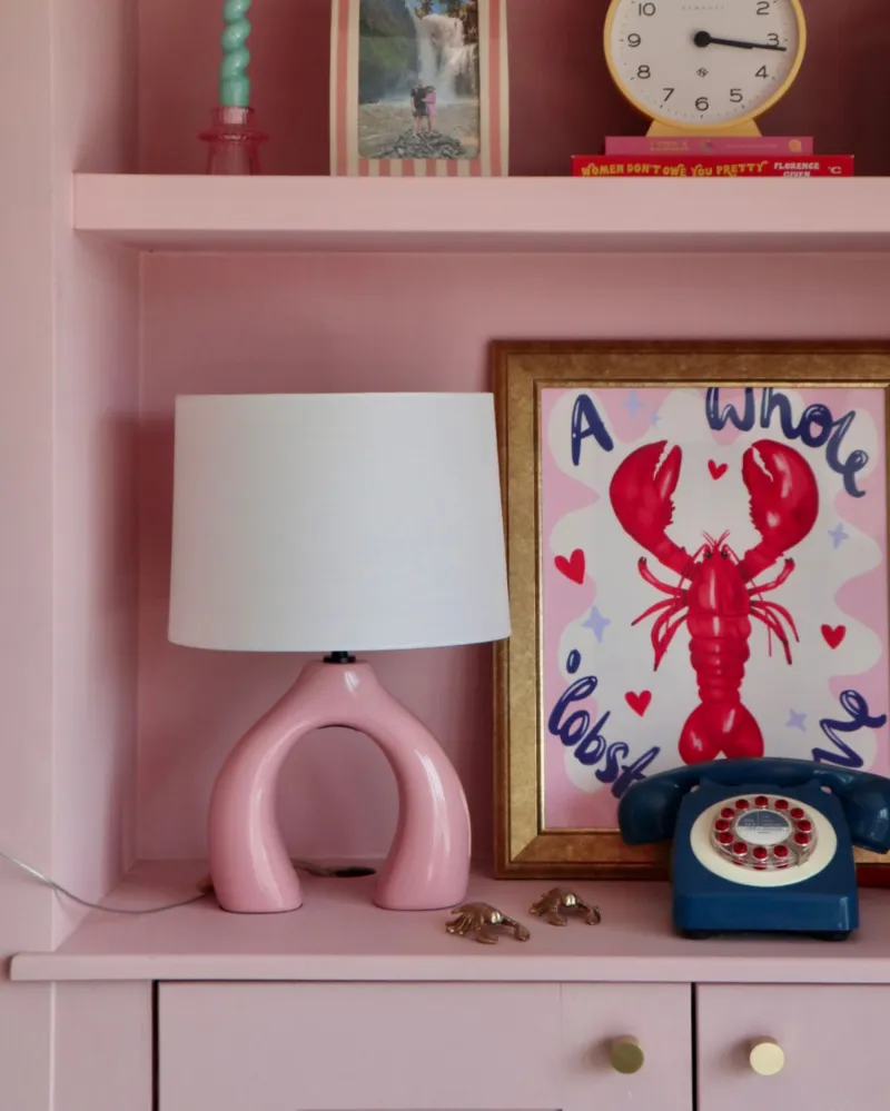 Ceramic Table Lamp Pink ABBIE
