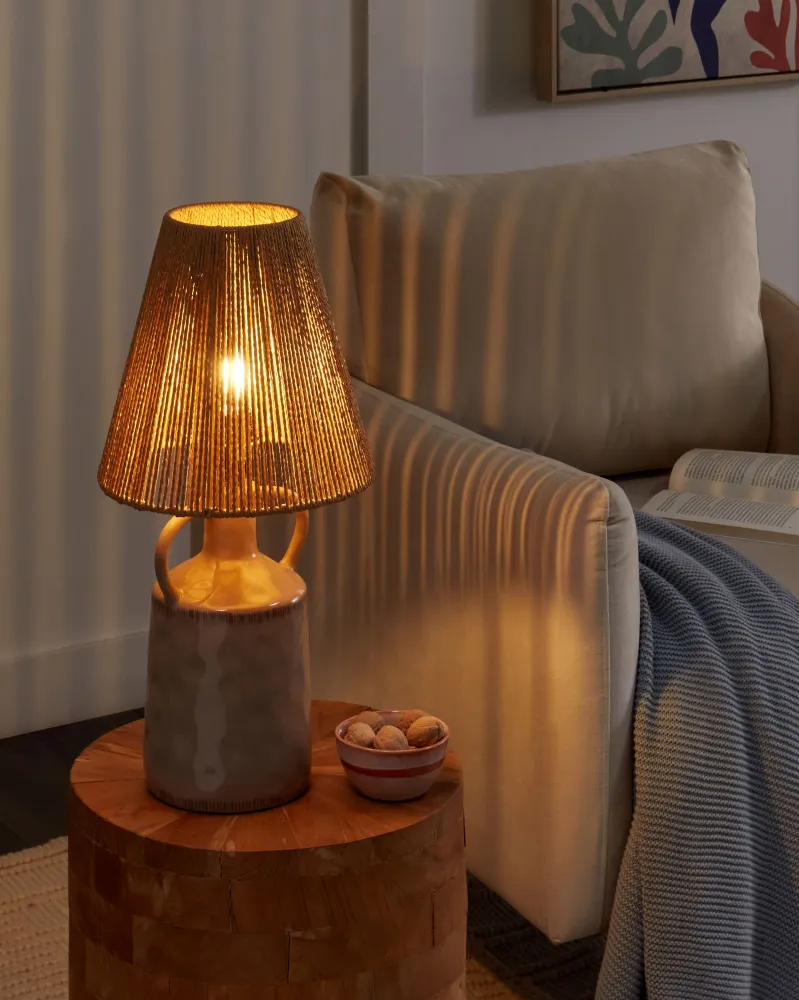 Ceramic Table Lamp Taupe LARISSOS