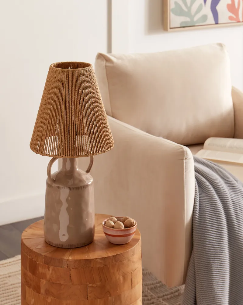 Ceramic Table Lamp Taupe LARISSOS