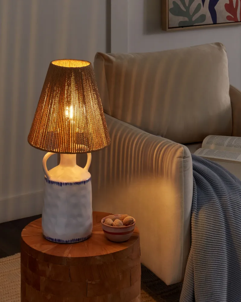 Ceramic Table Lamp White LARISSOS