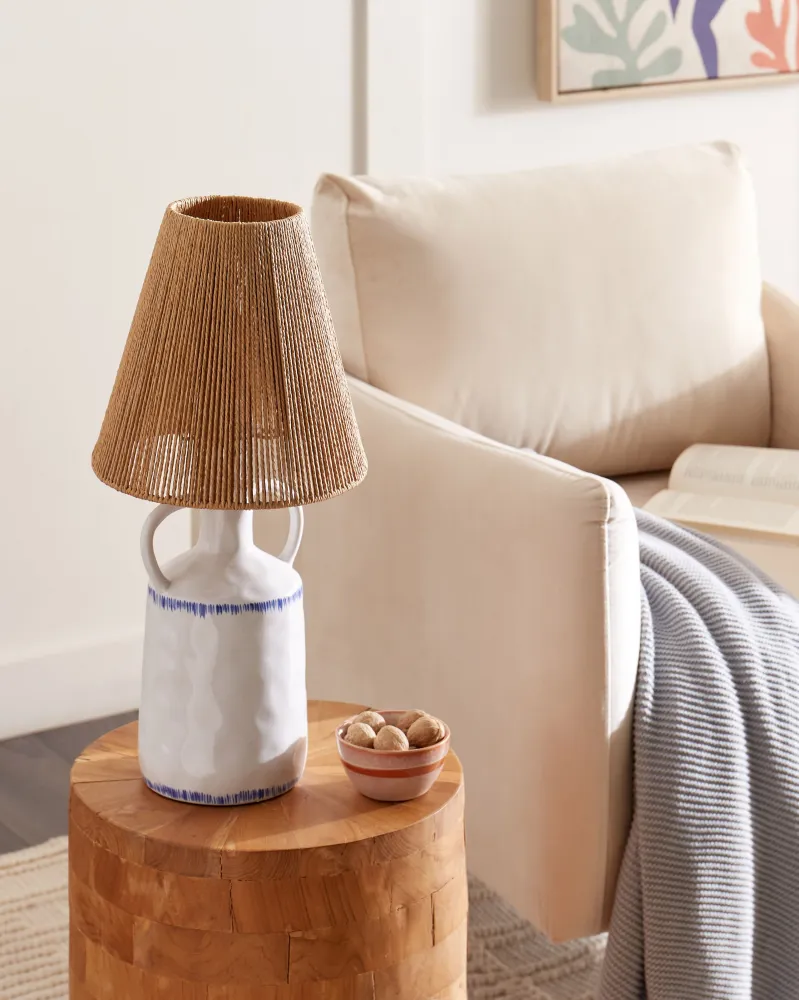 Ceramic Table Lamp White LARISSOS