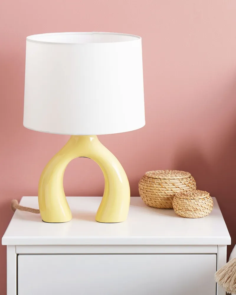 Ceramic Table Lamp Yellow ABBIE