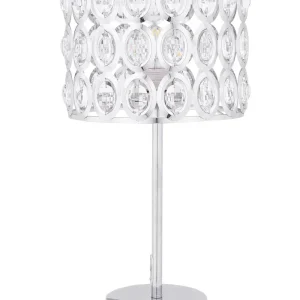 Design Moderno Candeeiro de mesa em metálico cromado e cristal de acrílico TENNA