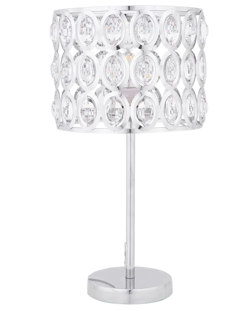 Design Moderno Candeeiro de mesa em metálico cromado e cristal de acrílico TENNA