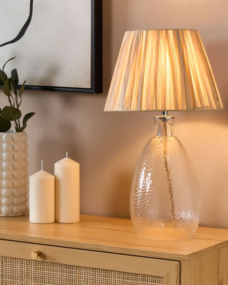 Glass Table Lamp Visível BLANCO com Controle de Intensidade