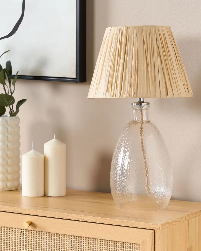 Glass Table Lamp Visível BLANCO com Controle de Intensidade