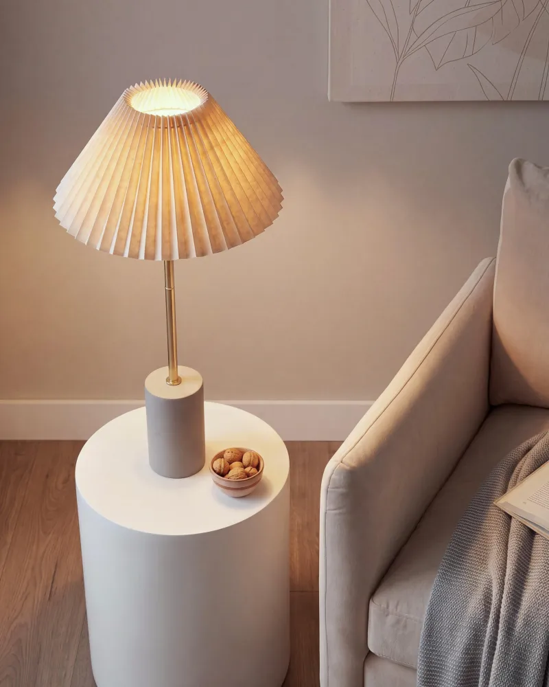 Linen Table Lamp Beige BALUARTE