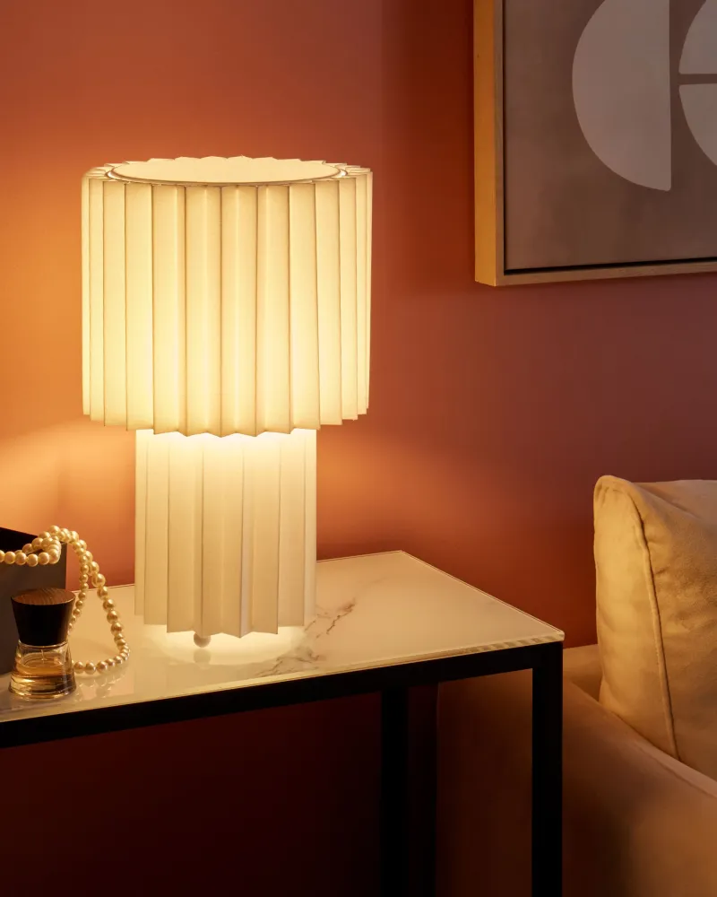 Linen Table Lamp White ALFEIOS